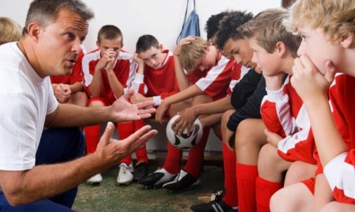 Soccer Coaching Talking to players.